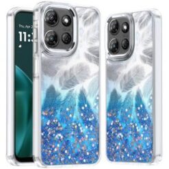 Moto G Stylus 5G 2026/2025 Epoxy Glitter Shimmer [Magnetic Circle] Hybrid Case - Dark Blue