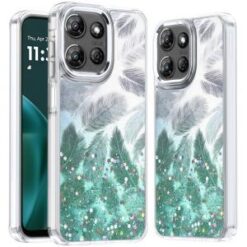 Moto G Stylus 5G 2026/2025 Epoxy Glitter Shimmer [Magnetic Circle] Hybrid Case - Light Green