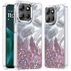 Moto G Stylus 5G 2026/2025 Epoxy Glitter Shimmer [Magnetic Circle] Hybrid Case - Light Pink