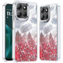 Moto G Stylus 5G 2026/2025 Epoxy Glitter Shimmer [Magnetic Circle] Hybrid Case - Red