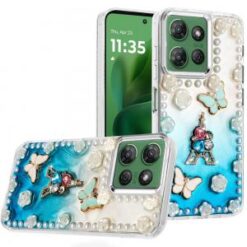 Moto G Power 2026/2025 Pearls Epoxy Glitter Ornaments Design Chrome Edged Case - 4