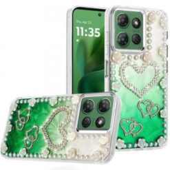 Moto G Power 2026/2025 Pearls Epoxy Glitter Ornaments Design Chrome Edged Case - 5