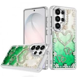 Samsung s26 Ultra Pearls Epoxy Glitter Ornaments Design Chrome Edged Case - 5