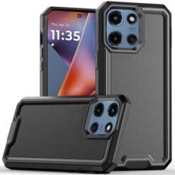 For Moto G 5G 2025/2026 - G Play 2026 - Rank Tough Strong Modern Fused Hybrid Case Cover - Black