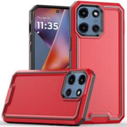 For Moto G 5G 2025/2026 - G Play 2026 - Rank Tough Strong Modern Fused Hybrid Case Cover - Red