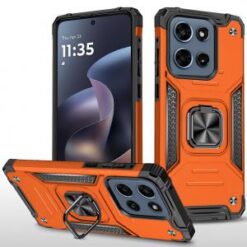 For Moto G 5G 2025/2026 / G PLAY 2026 Robust Magnetic Kickstand Hybrid Case Cover - Cosmic Orange