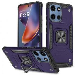 For Moto G 5G 2025/2026 - G Play 2026 - Robust Magnetic Kickstand Hybrid Case Cover - Dark Purple