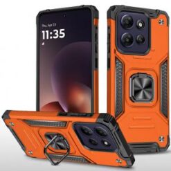 Moto G Power 5G 2026/2025 Robust Magnetic Kickstand Hybrid Case Cover - Cosmic Orange