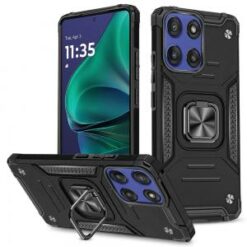 Moto G Stylus 5G 2026/2025 Robust Magnetic Kickstand Hybrid Case Cover - Black