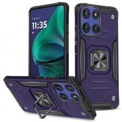 Moto G Stylus 5G 2026/2025 Robust Magnetic Kickstand Hybrid Case Cover - Dark Purple