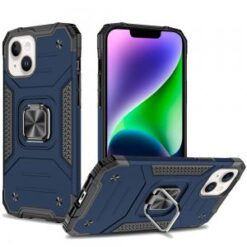 iPhone 14/iPhone 13 Robust Magnetic Kickstand Hybrid Case Cover - Blue