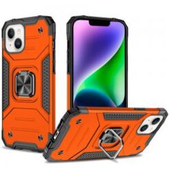 iPhone 13/14 Robust Magnetic Kickstand Hybrid Case Cover - Cosmic Orange