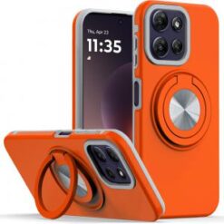 Moto G Power 5G 2026/2025 Metal CD Pattern Matte Finished Hybrid with Rotational Ring [Car Mount