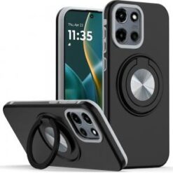 Moto G Stylus 5G 2026/2025 Metal CD Pattern Matte Finished Hybrid with Rotational Ring [Car Moun