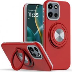 Moto G Stylus 5G 2026/2025 Metal CD Pattern Matte Finished Hybrid with Rotational Ring [Car Moun