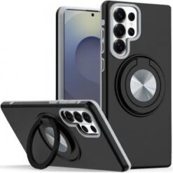 Samsung s26 Ultra Metal CD Pattern Matte Finished Hybrid with Rotational Ring [Car Mount Friendl