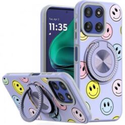 Moto G Stylus 5G 2026/2025 Metal Diamond CD Pattern Design Matte Finished Hybrid with Rotational