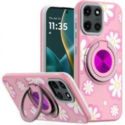 Moto G Stylus 5G 2026/2025 Metal Diamond CD Pattern Design Matte Finished Hybrid with Rotational