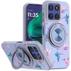 Moto G Stylus 5G 2026/2025 Metal Diamond CD Pattern Design Matte Finished Hybrid with Rotational