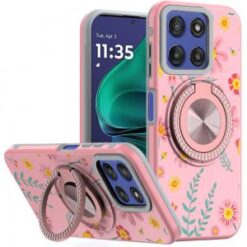 Moto G Stylus 5G 2026/2025 Metal Diamond CD Pattern Design Matte Finished Hybrid with Rotational