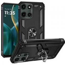 Moto G Stylus 5G 2026/2025 Ring Magnetic Kickstand Hybrid Case Cover - Black