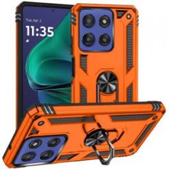 Moto G Stylus 5G 2026/2025 Ring Magnetic Kickstand Hybrid Case Cover - Cosmic Orange