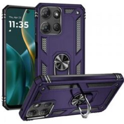 Moto G Stylus 5G 2026/2025 Ring Magnetic Kickstand Hybrid Case Cover - Dark Purple