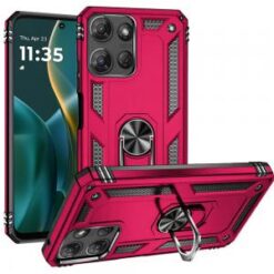 Moto G Stylus 5G 2026/2025 Ring Magnetic Kickstand Hybrid Case Cover - Hot Pink