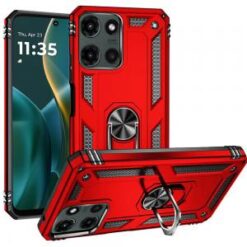 Moto G Stylus 5G 2026/2025 Ring Magnetic Kickstand Hybrid Case Cover - Red