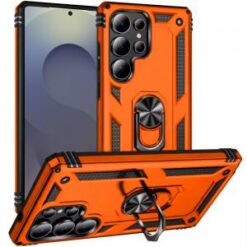 Samsung s26 Ultra Ring Magnetic Kickstand Hybrid Case Cover - Cosmic Orange