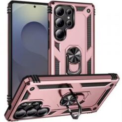 Samsung s26 Ultra Ring Magnetic Kickstand Hybrid Case Cover - Rose Gold