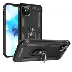 iPhone 13/14 Ring Magnetic Kickstand Hybrid Case Cover - Black