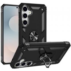 Samsung s26 Ring Magnetic Kickstand Hybrid Case Cover - Black