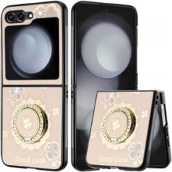 Samsung Z Flip 7FE / Flip 6 SPLENDID Diamond Glitter Ornaments Engraving Case Cover - Good Luck