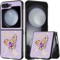 Samsung Z Flip 7FE / Flip 6 SPLENDID Diamond Glitter Ornaments Engraving Case Cover - Garden But