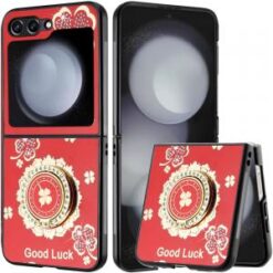 Samsung Z Flip 7FE / Flip 6 SPLENDID Diamond Glitter Ornaments Engraving Case Cover - Good Luck