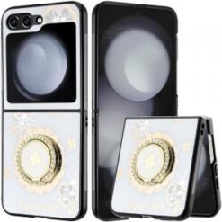 Samsung Z Flip 7FE / Flip 6 SPLENDID Diamond Glitter Ornaments Engraving Case Cover - Good Luck