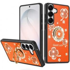 Samsung s26 SPLENDID Diamond Glitter Ornaments Engraving Case Cover - Good Luck Floral Cosmic Or