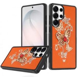 Samsung s26 Ultra SPLENDID Diamond Glitter Ornaments Engraving Case Cover - Garden Butterflies C