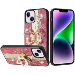 iPhone 14/iPhone 13 SPLENDID Diamond Glitter Ornaments Engraving Case Cover - Enchanted Butterfl