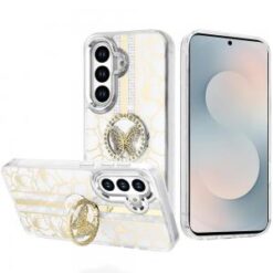 Samsung s26 Plus Splendid Floral Designs with Metal Camera and Buttons with Butterfly Ring Stand
