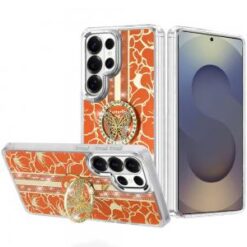 Samsung s26 Ultra Splendid Floral Designs with Metal Camera and Buttons with Butterfly Ring Stan