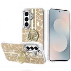 Samsung s26 Splendid Floral Designs with Metal Camera and Buttons with Butterfly Ring Stand Hybr