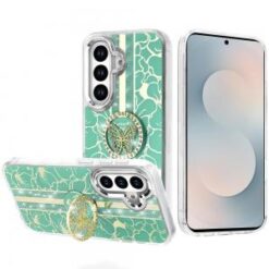 Samsung s26 Splendid Floral Designs with Metal Camera and Buttons with Butterfly Ring Stand Hybr