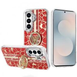 Samsung s26 Splendid Floral Designs with Metal Camera and Buttons with Butterfly Ring Stand Hybr