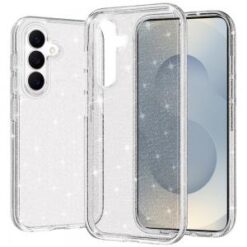 Samsung s26 Plus Glitter Ultra Thick 3mm Transparent Hybrid Case Cover - Clear