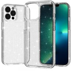 iPhone 13 Pro Glitter Ultra Thick 3mm Transparent Hybrid Case Cover - Clear