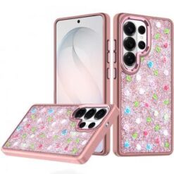 Samsung s26 Ultra Stick-On Embedded Glass Diamonds of Colorful Floral Arrangement HQ Hybrid Case