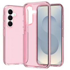 Samsung s26 Plus Sturdy Ultra Thick 3mm Transparent Hybrid Case Cover - Pink