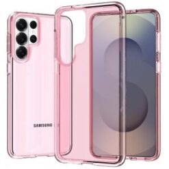 Samsung s26 Ultra Sturdy Ultra Thick 3mm Transparent Hybrid Case Cover - Pink
